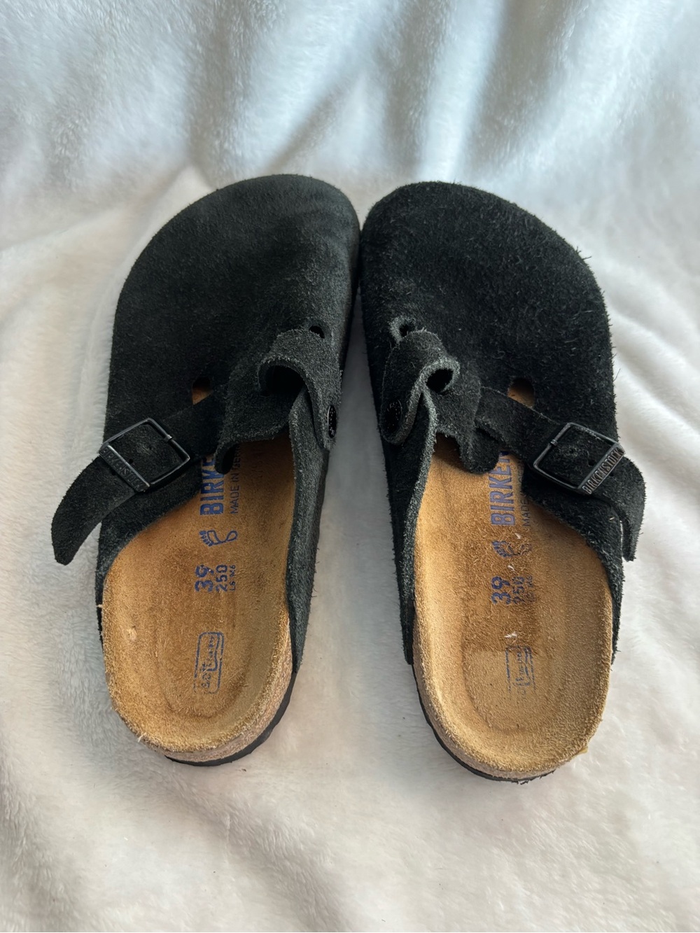 Birkenstock Boston Suede Clogs Black Size 39 / 8W 6M - Picture 13 of 16